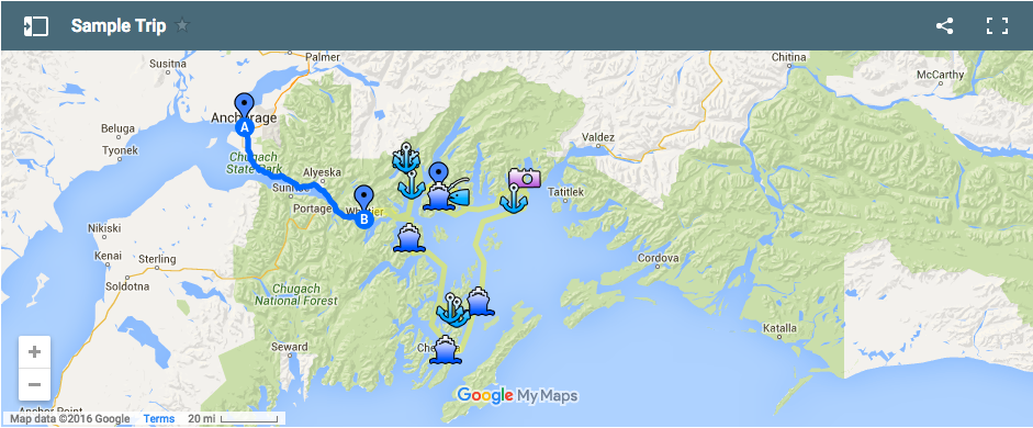 7 Day Alaska Cruise Map Itinerary