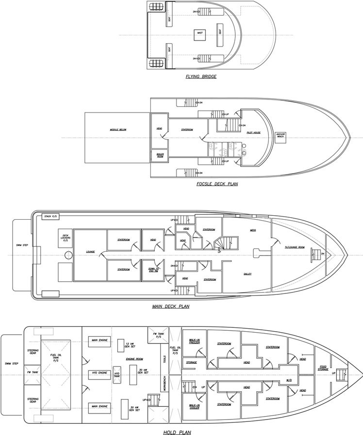 alaska small boat cruise deck plans